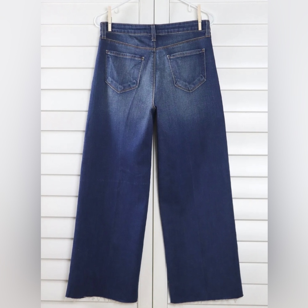 L'AGENCE Danica Wide Leg High Rise Jeans in Dark Meridian Size 27 original 245$